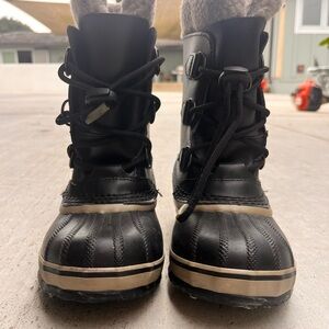 Sorel Black and Tan Winter Boots